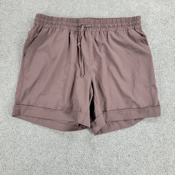 Mondetta Womens Shorts Large Tan Brown Elastic Drawstring Waist Cuffed Athletic - Picture 1 of 12